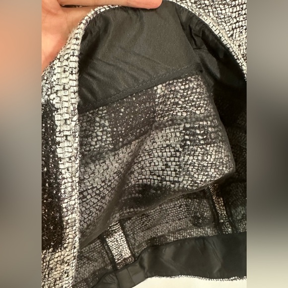 NWT Oscar de la Renta Grey Checkered Tweed Wool Blend Skirt Pockets Silk Lined 8 - Picture 9 of 14